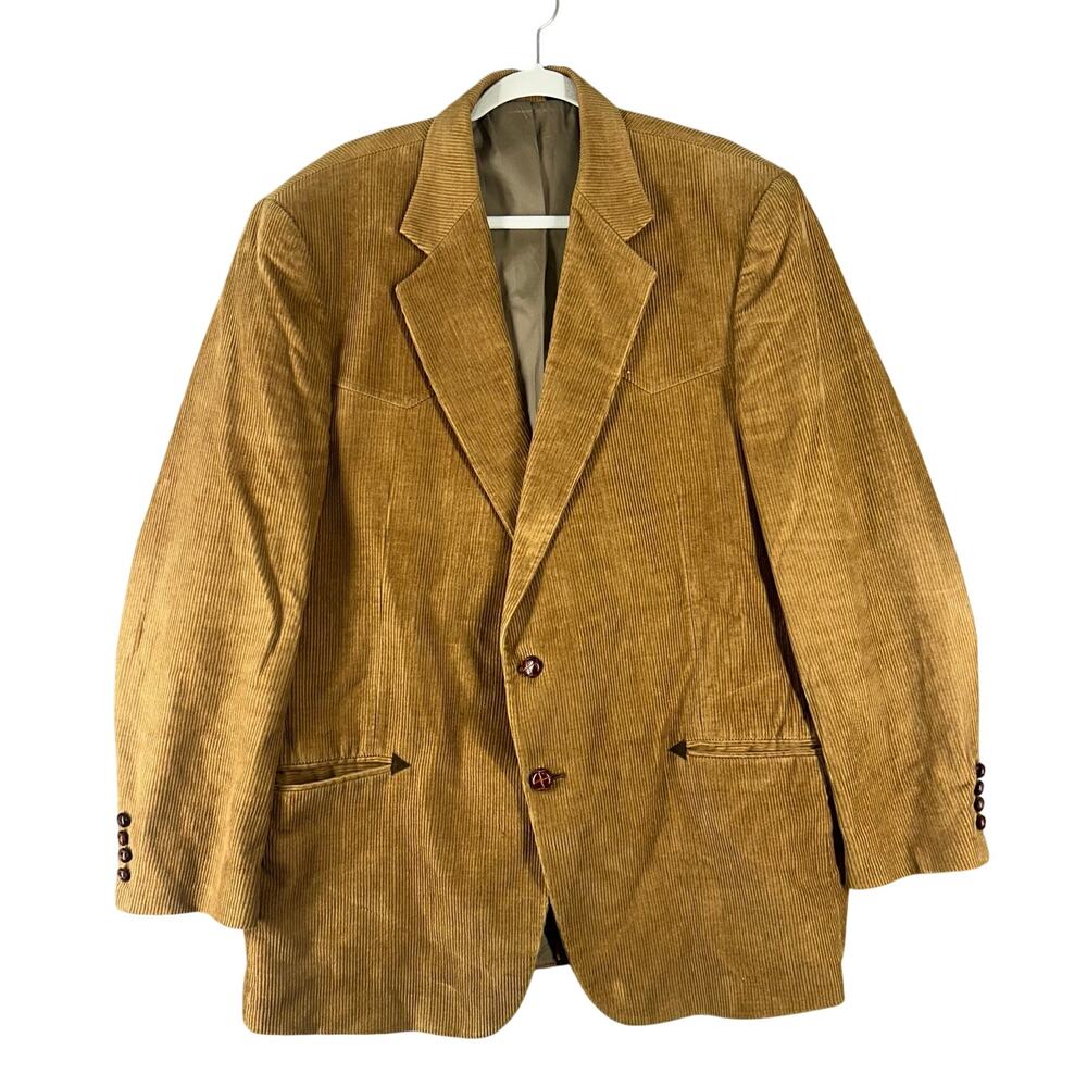 Joe Namath Signature Collection Vintage 80s Tan Corduroy Blazer 48L